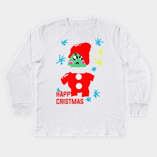 happy cristmas art Kids Long Sleeve T-Shirt